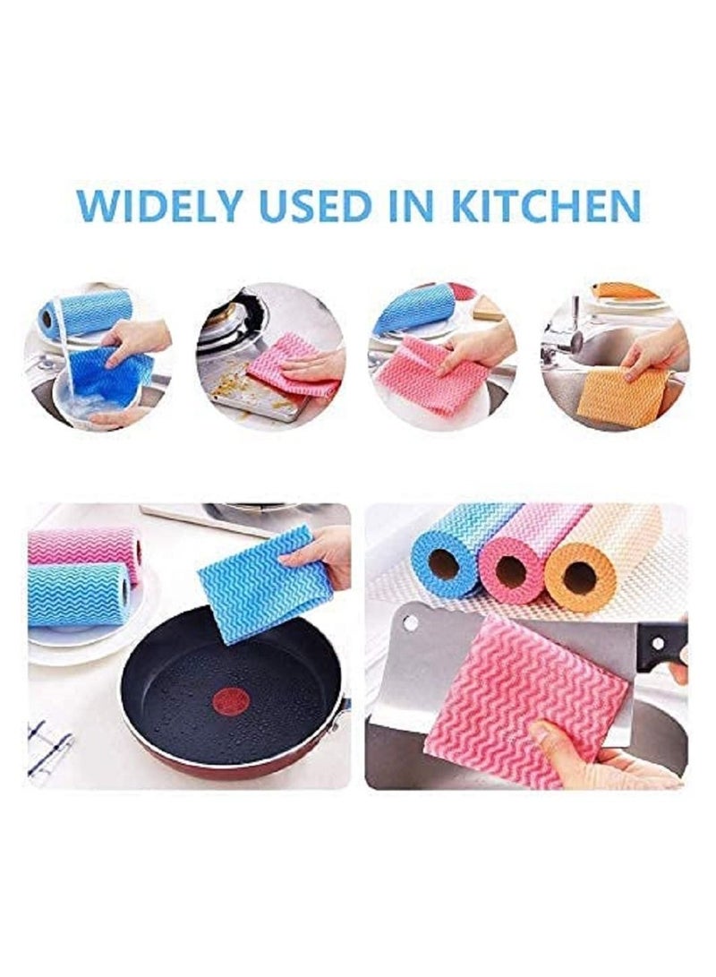 Marrkhor Pack of 3 50Pcs/Roll Environment Friendly Disposable Cloth Kitchen Cleaning Non-Woven Fabric Dish Towel Cloth Kitchen Cleaning Tools - Image 5