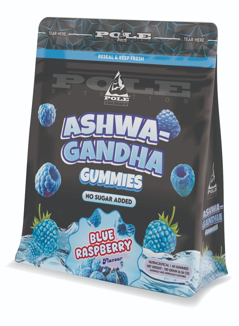 POLE NUTRITION Ashwagandha Gummies - Sugar Free (Blue Raspberry) - Image 1