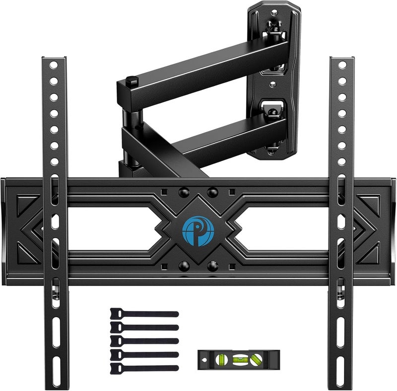 Pipishell Full Motion TV Wall Mount for 26-65 Inch Flat Curved TVs, Heavy Duty Single Articulating Arms, Corner TV Mount Up to VESA 400x400mm and 77lbs, Support Swivel, Tilt, Level Adjustment - Image 1