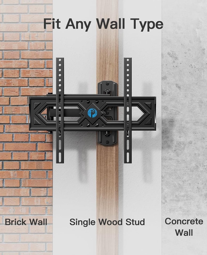 Pipishell Full Motion TV Wall Mount for 26-65 Inch Flat Curved TVs, Heavy Duty Single Articulating Arms, Corner TV Mount Up to VESA 400x400mm and 77lbs, Support Swivel, Tilt, Level Adjustment - Image 3