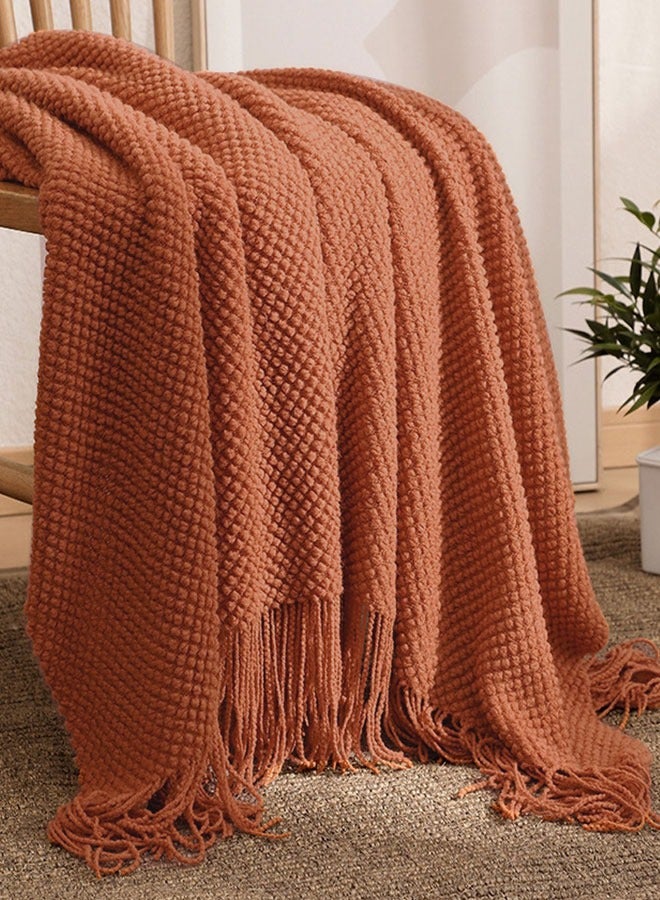 HAWAWA Knit Throw Blankets, Bubble Textured Knitted Tassel Blankets, Super Soft Cozy Lightweight Decorative Throw Blankets for Couch , Bed, Sofa, Outdoor Throw Blanket All Seasons 130x180CM - Image 4