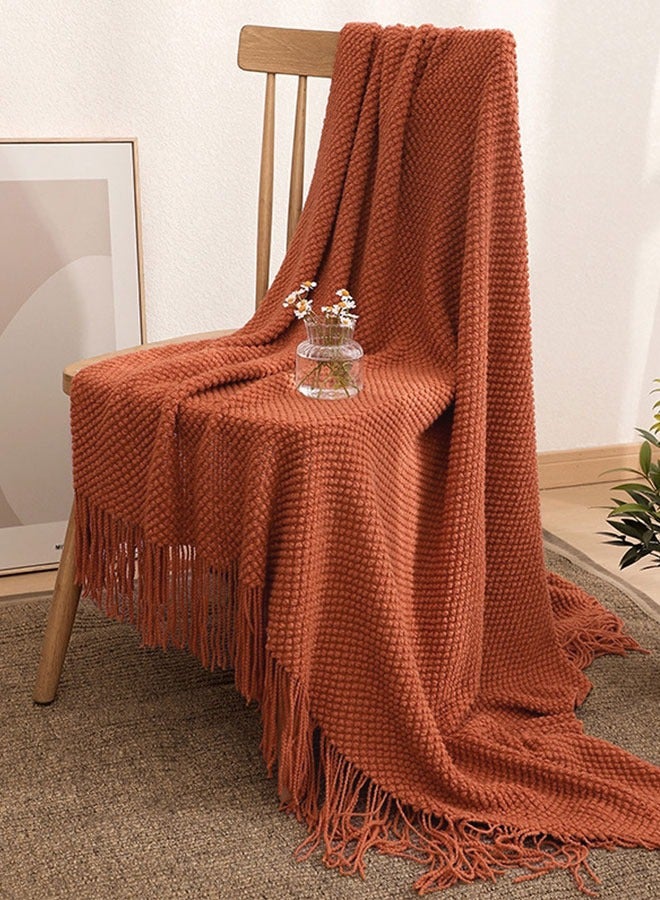 HAWAWA Knit Throw Blankets, Bubble Textured Knitted Tassel Blankets, Super Soft Cozy Lightweight Decorative Throw Blankets for Couch , Bed, Sofa, Outdoor Throw Blanket All Seasons 130x180CM - Image 5