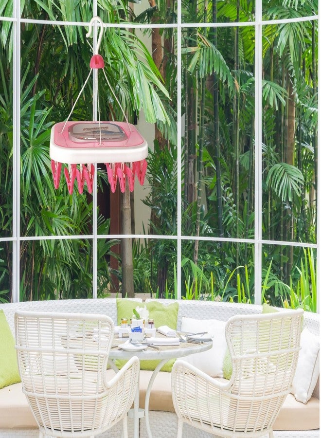 YUIOP - Pushpa Smart Plastic Cloth Drying Hanger - Multipurpose Round Clip Hanger, Cloth Clips & Hanger for Drying Clothes (Pink, Pushpa 36 Clips) - Image 5