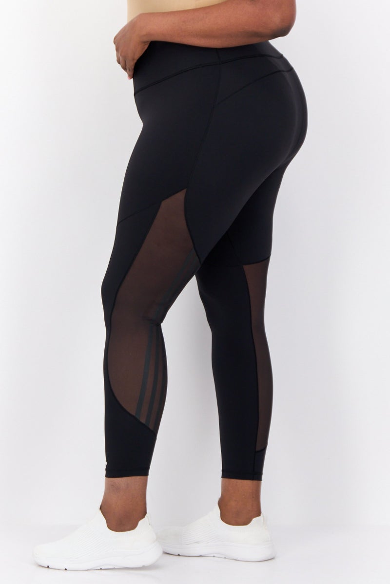 Adidas سراويل تدريب رياضية للنساء بحجم زائد، سوداء - Image 2