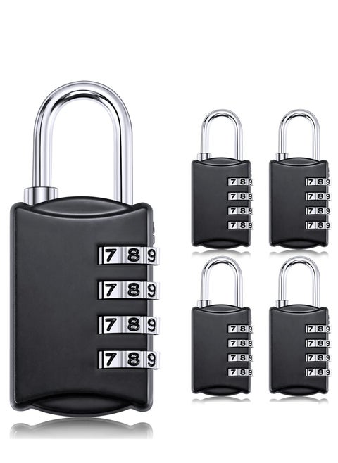 Combination Lock, KASTWAVE Travel Bag Lock, 4 Pack, 4 Digit Combination Padlock for Traveling Toolbox School Gym Door Locker Suitcases Employee Hasp Storage