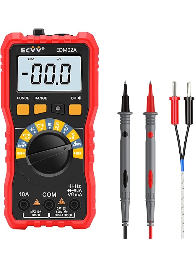 promass NCV Auto Ranging Digital Multimeter True RMS 10A Current 600V Voltmeter Multi Tester with Backlit LCD Home Measuring Tool - Image 1