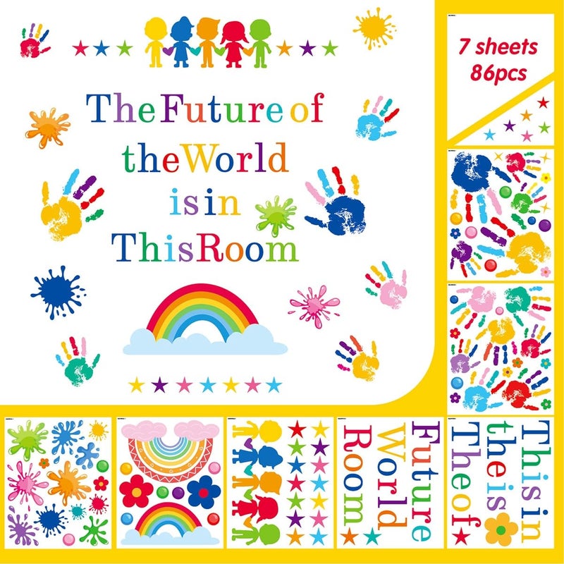 AOWDIAO AOWDIAO Inspirational Wall Decals for Kids Classroom Decor | The Future of The World is in This Room Quotes Wall Stickers | Peel and Stick Wall Decals for Bedroom Nursery Playroom Daycare School Decor  - Image 2