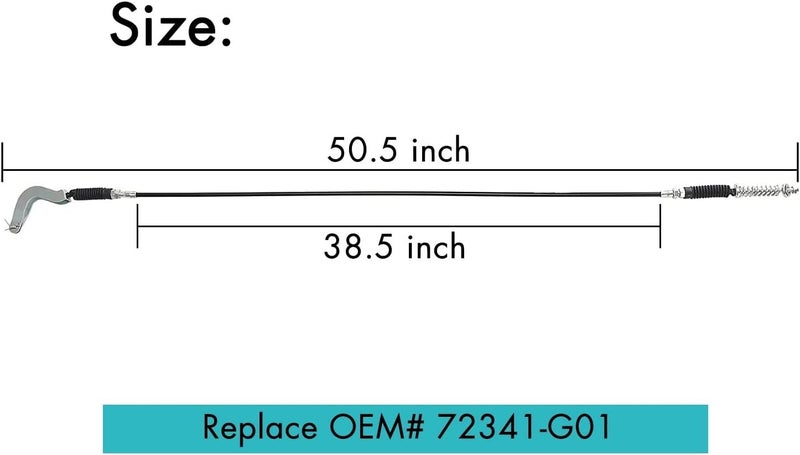 10L0L 72341-G01 Golf Cart Forward & Reverse Transmission Shift Cable for 1996-2001 EZGO TXT/ST350/ST480 /Workhorse/Refresher, OEM# 72341G01, 50.5" Long (2 Packs) - Image 3