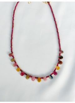 Kehribar Point Amber Point Tourmaline Stone Natural Stone Necklace  - Image 3
