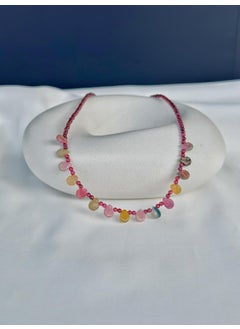 Kehribar Point Amber Point Tourmaline Stone Natural Stone Necklace  - Image 1