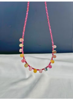 Kehribar Point Amber Point Tourmaline Stone Natural Stone Necklace  - Image 2