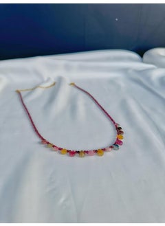 Kehribar Point Amber Point Tourmaline Stone Natural Stone Necklace  - Image 4