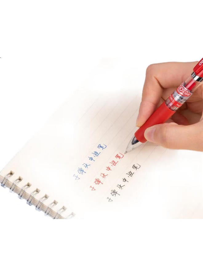 Deli S01 Gel Pen, 0.5Mm Bullet Tip, Classic Office Retractable Pen, S01 Upgraded Large Capacity Long-Lasting, Red, 12 Pens/Box, 33388S - Image 2