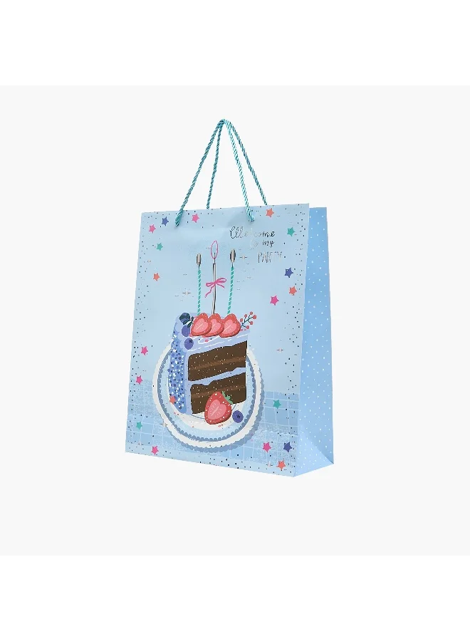 Lifestyle Birthday Cake Print Paper Gift Bag - Medium