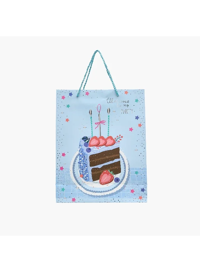 Lifestyle Birthday Cake Print Paper Gift Bag - Medium