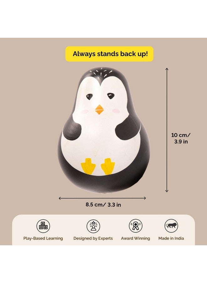 Shumee Wooden Wobbly Roly Poly Toy- Penguin (1 Years+) | Multicolor | 100% Natural | Non-Toxic | Child Safe Paints | No Plastic | No Batteries | Sensory Toy - Image 3
