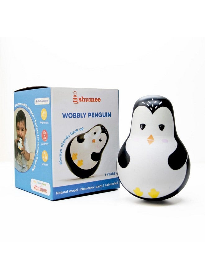 Shumee Wooden Wobbly Roly Poly Toy- Penguin (1 Years+) | Multicolor | 100% Natural | Non-Toxic | Child Safe Paints | No Plastic | No Batteries | Sensory Toy - Image 2