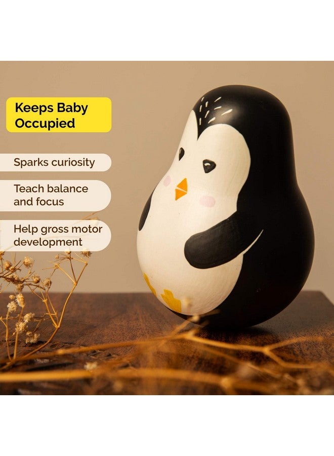 Shumee Wooden Wobbly Roly Poly Toy- Penguin (1 Years+) | Multicolor | 100% Natural | Non-Toxic | Child Safe Paints | No Plastic | No Batteries | Sensory Toy - Image 5