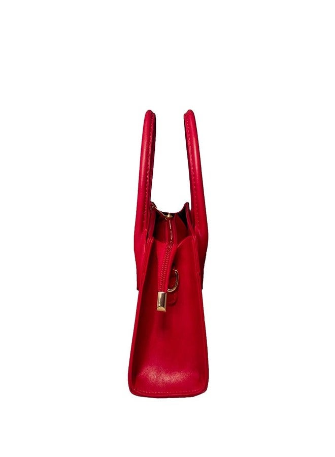 saursmehat Small crossbody tote bags for women faux leather cute clutch mini purses and handbags (Red) - Image 4