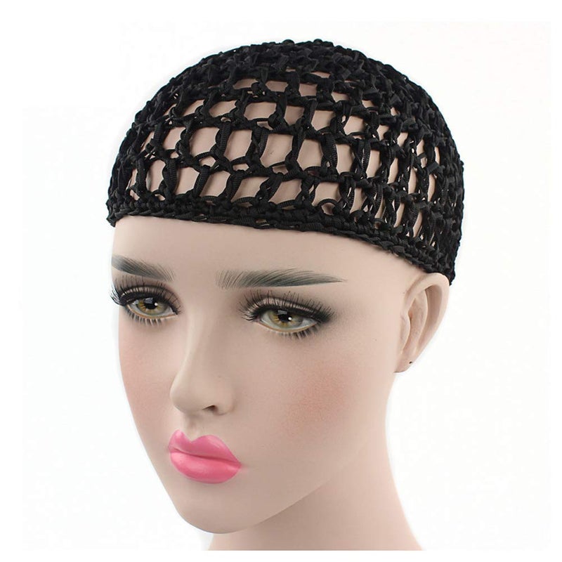 Bettli Thick and Short Hair Net Snoods Women Hair Net for Sleeping Black Pack of 3 - Image 3