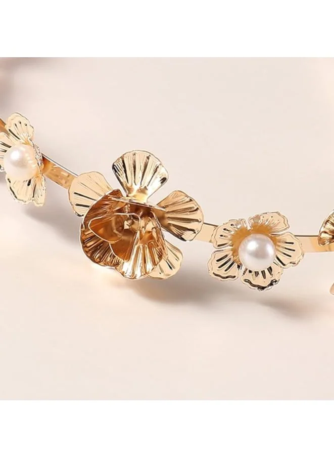 ELLA Floral Pearl Metal Headband