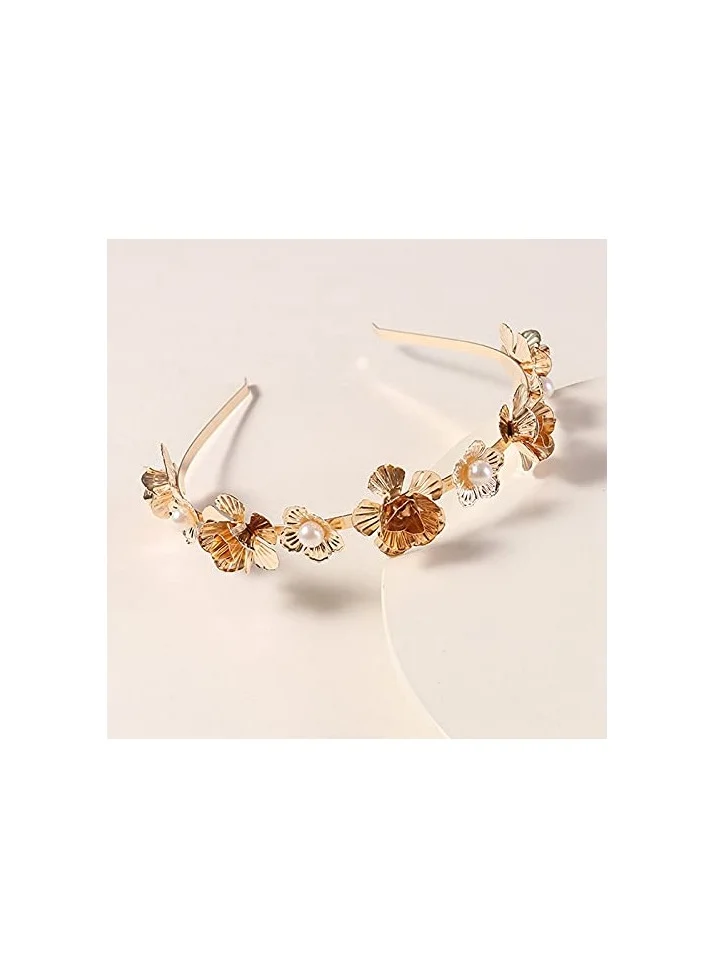 ELLA Floral Pearl Metal Headband