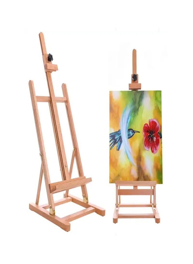 Smart Medium Wooden Frame Studio Easel Artists Adjustable Beechwood For Painting Display - Image 1