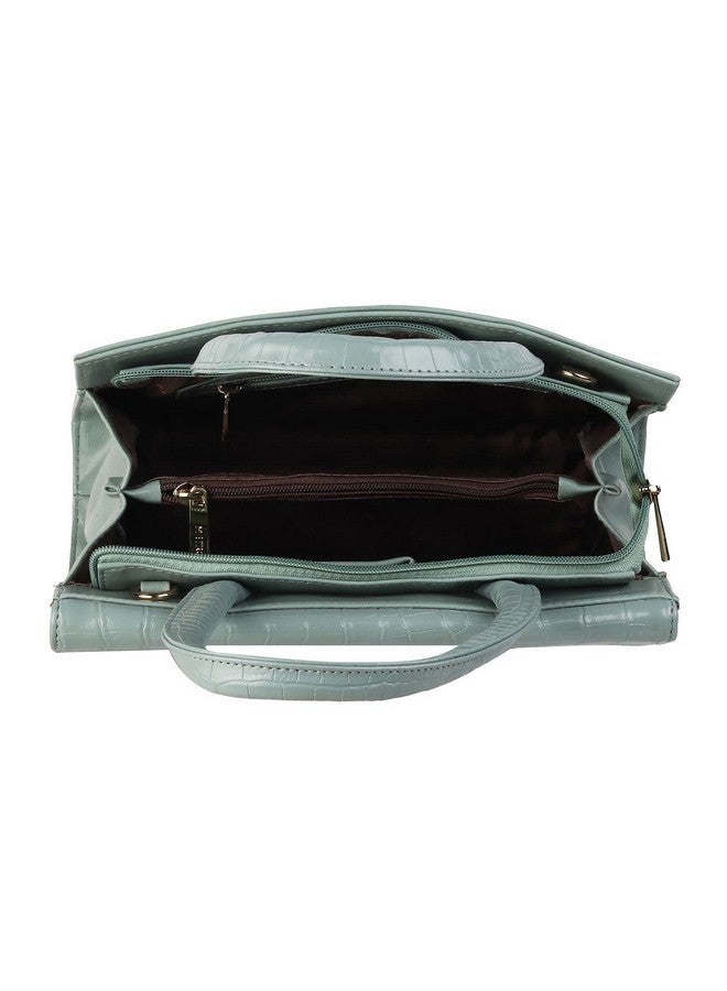 Metro Women Satchel Bags | Ladies Purse Handbag (66-7513-Green) - Image 2