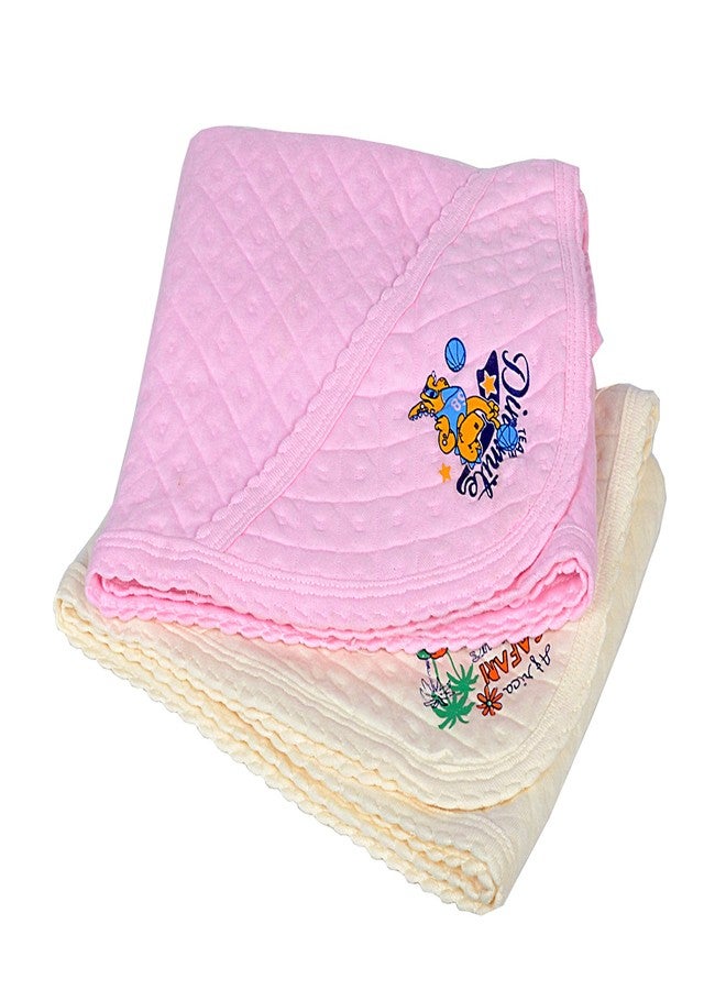 Sathiyas 100% Soft Cotton Baby Hooded Towels - Pack of 2, 70x60 cm, Assorted - Image 1