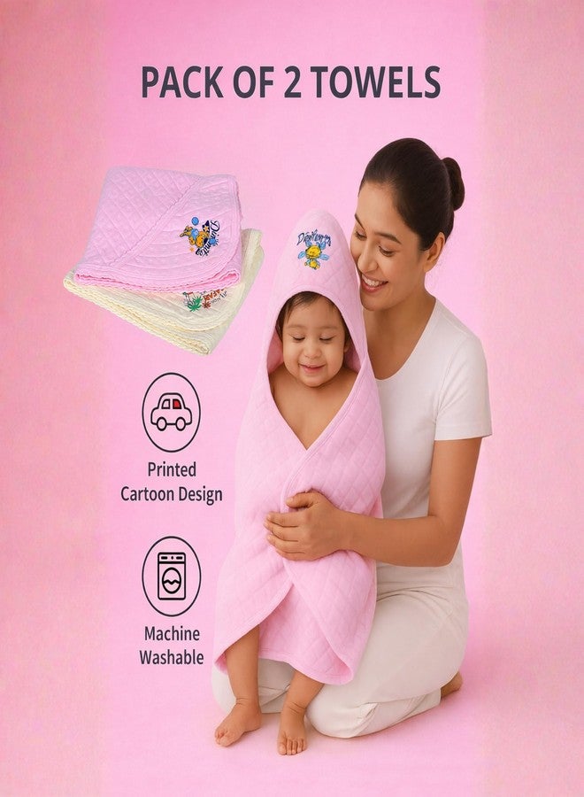 Sathiyas 100% Soft Cotton Baby Hooded Towels - Pack of 2, 70x60 cm, Assorted - Image 3