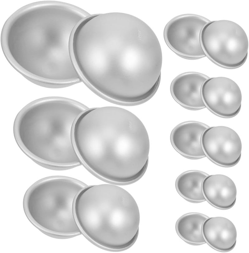 16 Pcs Small Bath Salt Ball Mold and Soap Sphere Making Tool, Aluminum Alloy DIY Bathing Salt Ball Molds Set for Handmade Soap Crafting and Bath Bombs, Suitable for Home Spa - Image 1