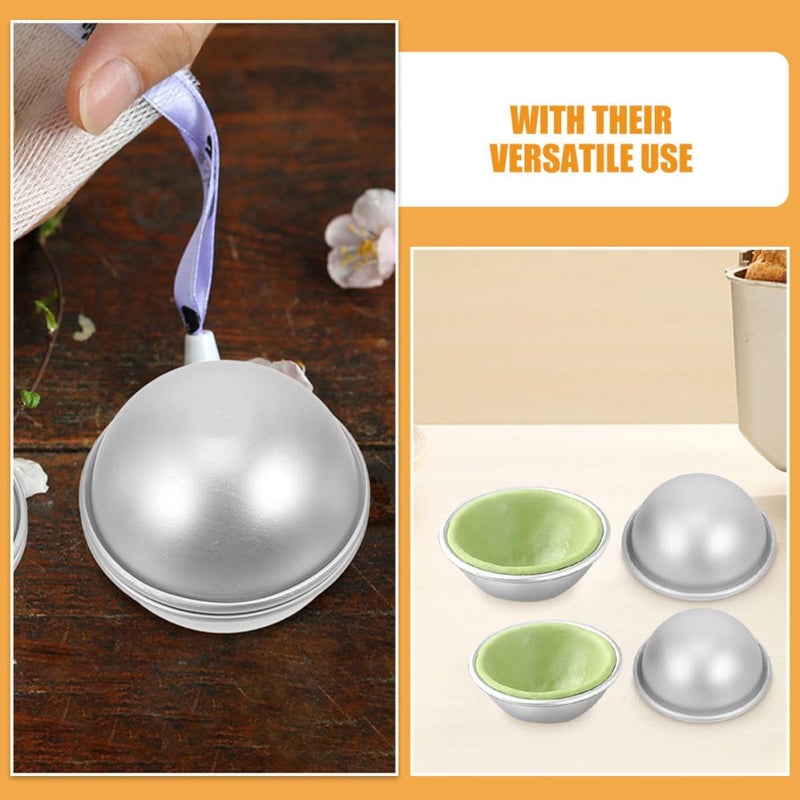 16 Pcs Small Bath Salt Ball Mold and Soap Sphere Making Tool, Aluminum Alloy DIY Bathing Salt Ball Molds Set for Handmade Soap Crafting and Bath Bombs, Suitable for Home Spa - Image 4