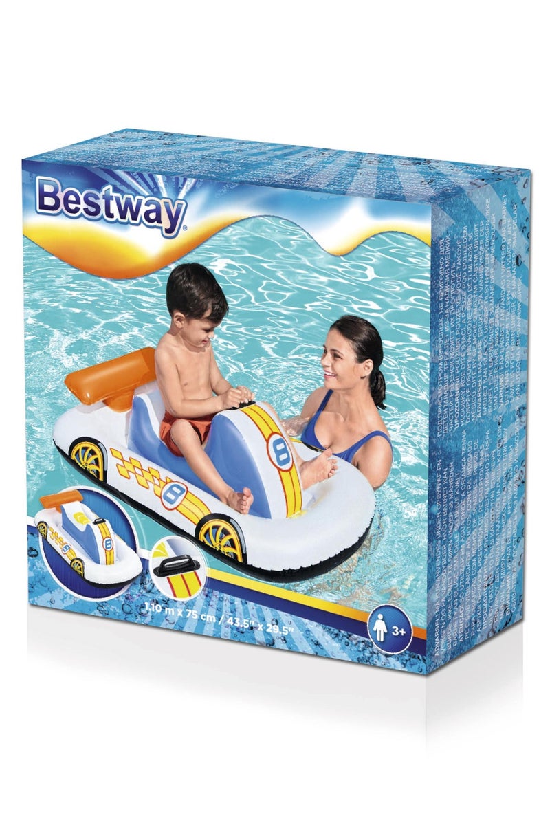 Bestway Sports Car Ride-On 110x75cm  | Inflatable Baby Float | Baby Pool Float | Summer Water Toy | Pool & Beach Toy - Image 1
