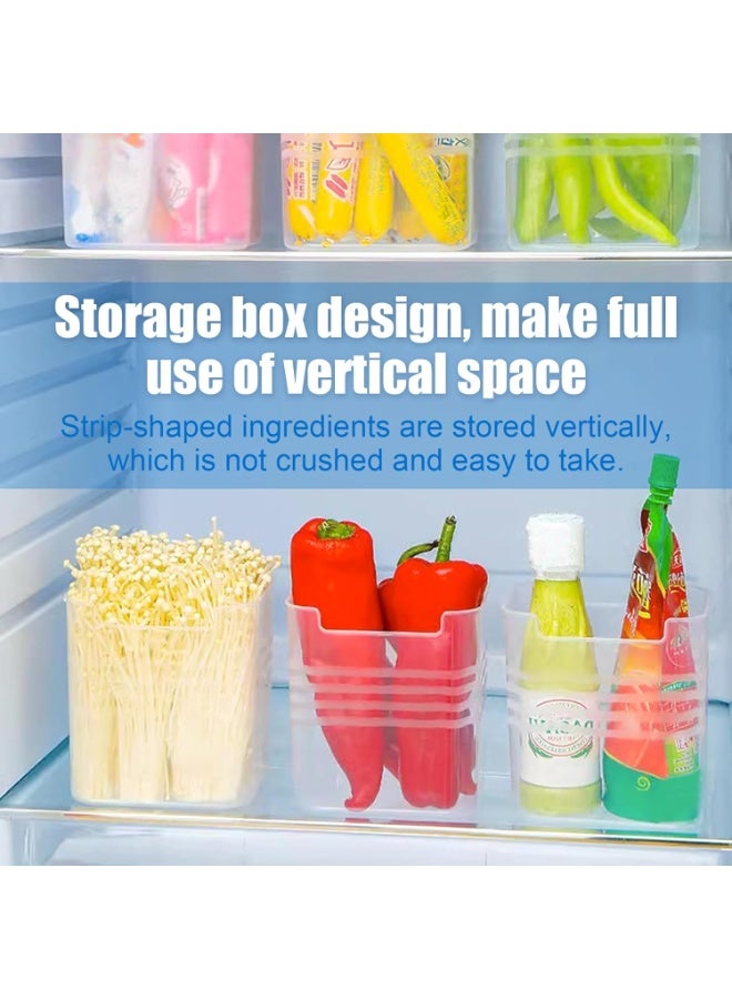 6 Piece Refrigerator Storage Box, Refrigerator Side Door Storage Box, Plastic Clear Storage Container, Suitable for Refrigerator Cabinets Food Storage Room Snack Jar Kitchen, Space-Saving and Easy to Access - Image 5