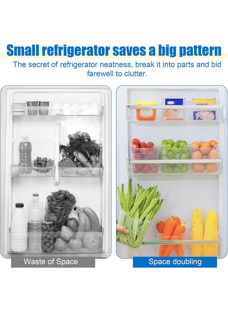 6 Piece Refrigerator Storage Box, Refrigerator Side Door Storage Box, Plastic Clear Storage Container, Suitable for Refrigerator Cabinets Food Storage Room Snack Jar Kitchen, Space-Saving and Easy to Access - Image 4
