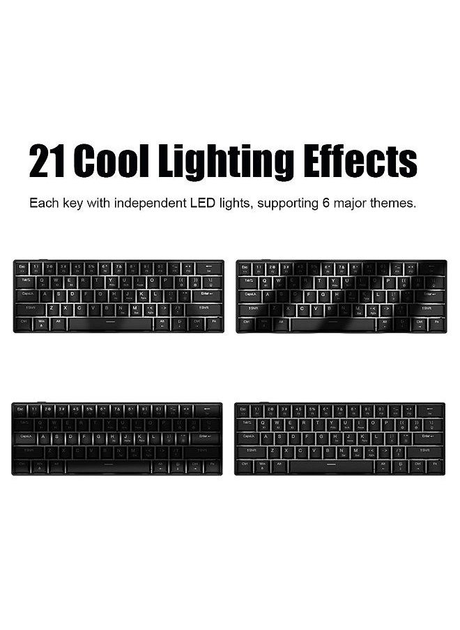 Generic - OUTEMU USB Wired 61-key Mechanical Keyboard LED Backlit Supports hot swap Blue Switch / Red Switch - Image 1