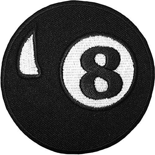 Papapatch 8 Eight Ball Billiards Pool Circle DIY Jacket T-Shirt Sew on Iron on Embroidered Applique Badge Patch (IRON-8BALL-03) - Image 1