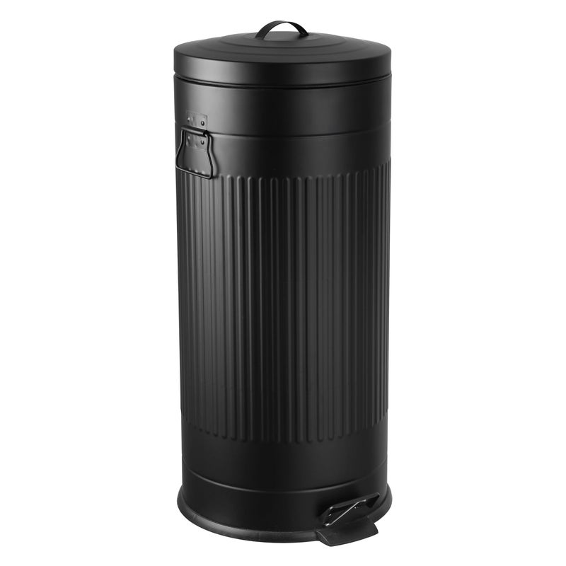 happimess HPM1018B Theo Retro 8-Gallon Step Trash Can with Soft-Close Lid and Free Mini Trash Can for Home, Kitchen, Bathroom, Living Room, Office, Charcoal Black - Image 5