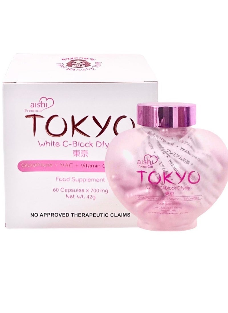 Aishi  - Aishi Premium Tokyo White C-Block Dfyage (42,000mg Japan Glutathione) and Gluta Melony Advamce White x10 - 60 Capsule - Image 1