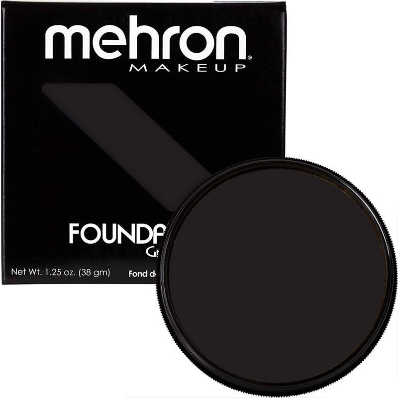 Mehron Makeup Foundation Greasepaint | Stage, Face Paint, Body Paint, Halloween Makeup 1.25 oz (38 g) (BLACK) - Image 1