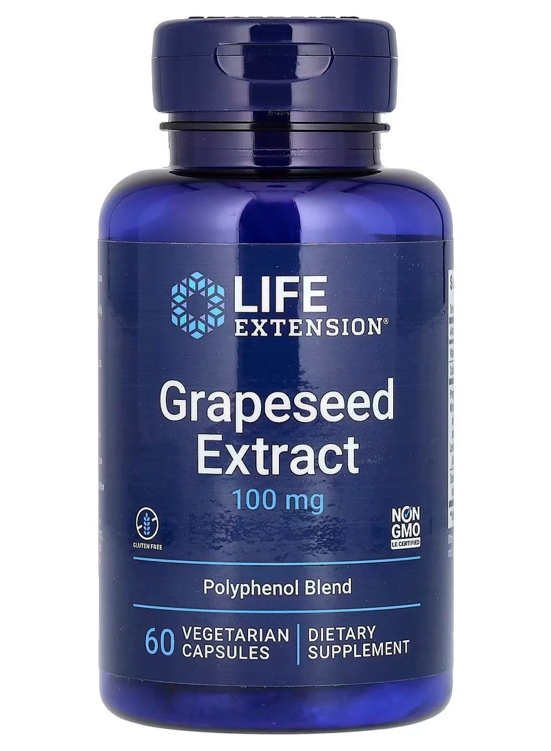 Life Extension, Grapeseed Extract, 100 mg, 60 Vegetarian Capsules - Image 1