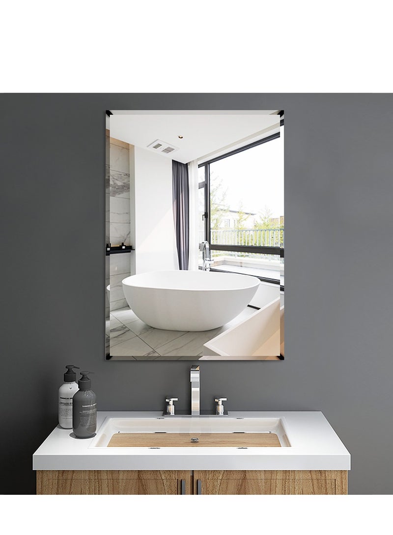 Golden Wall Mirror Full Length Mirror Self Adhesive Mirror Full Body Mirror Wall-Mounted Bathroom Mirror Modern Large Hanging Dressing Mirror for Bedroom, Living Room(50*70CM) - Image 2