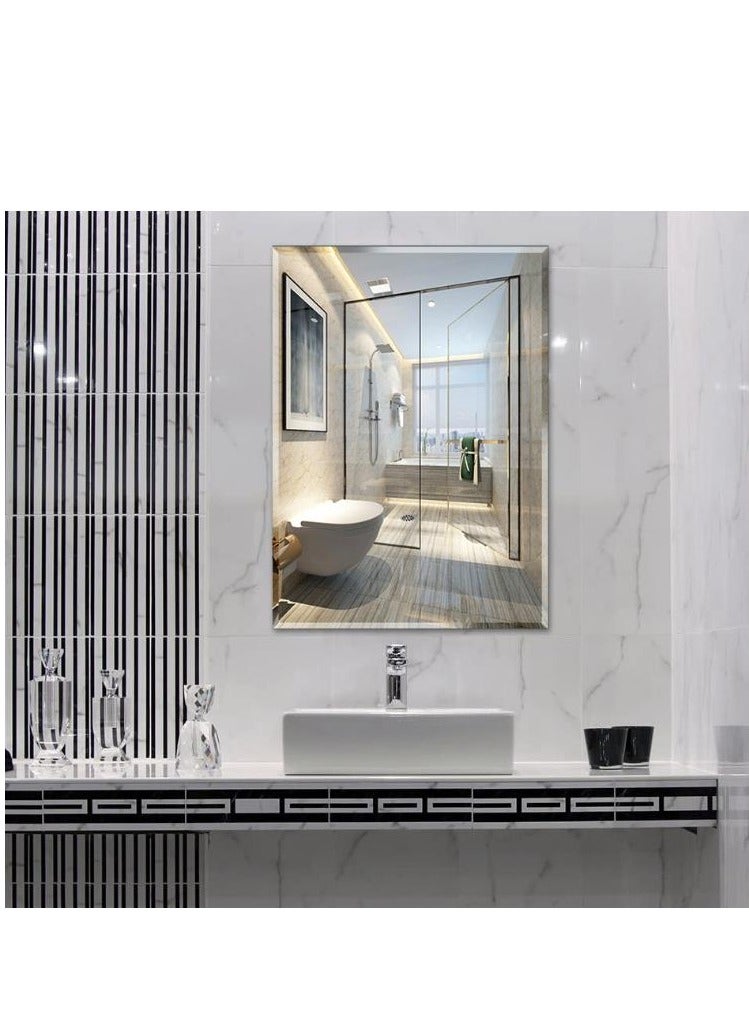 Golden Wall Mirror Full Length Mirror Self Adhesive Mirror Full Body Mirror Wall-Mounted Bathroom Mirror Modern Large Hanging Dressing Mirror for Bedroom, Living Room(50*70CM) - Image 3