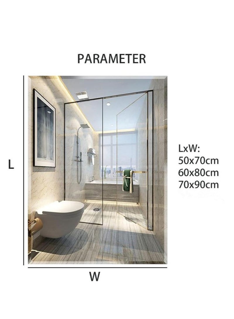 Golden Wall Mirror Full Length Mirror Self Adhesive Mirror Full Body Mirror Wall-Mounted Bathroom Mirror Modern Large Hanging Dressing Mirror for Bedroom, Living Room(50*70CM) - Image 4