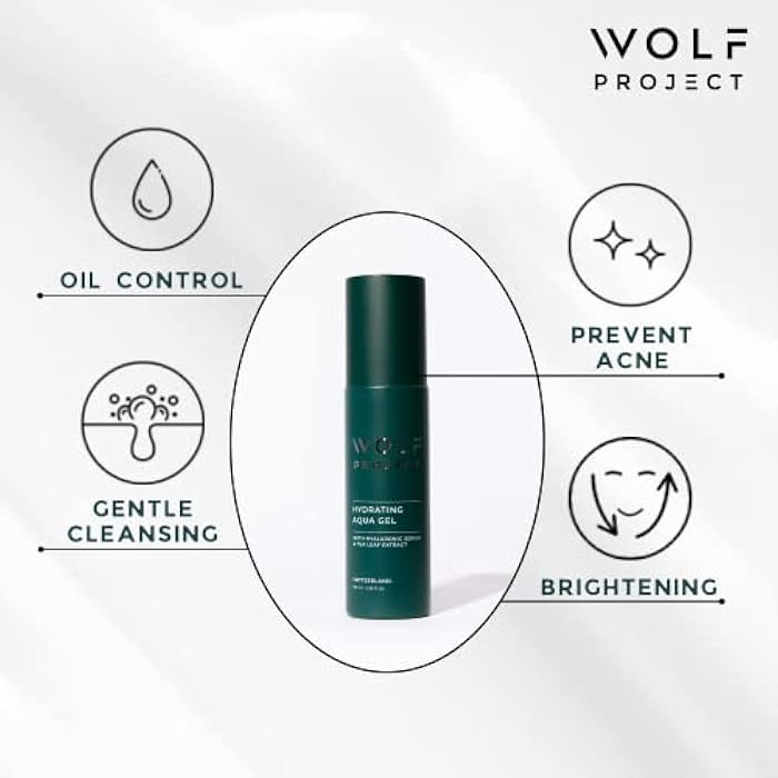 The Wolf Project Wolf Project Advanced Skin Care Face Moisturizer Gel Cream, Anti Aging Face Gel Serum with Hyaluronic Acid, Bamboo Water, Tea Tree Leaf, Ginger Root, Ginseng - For All Skin Types, 3.38 oz - Image 5