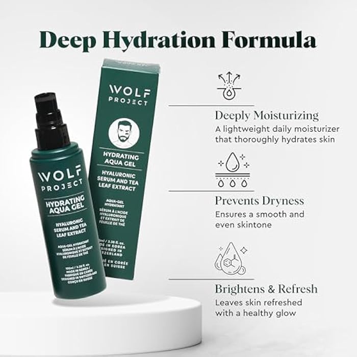 The Wolf Project Wolf Project Advanced Skin Care Face Moisturizer Gel Cream, Anti Aging Face Gel Serum with Hyaluronic Acid, Bamboo Water, Tea Tree Leaf, Ginger Root, Ginseng - For All Skin Types, 3.38 oz - Image 4