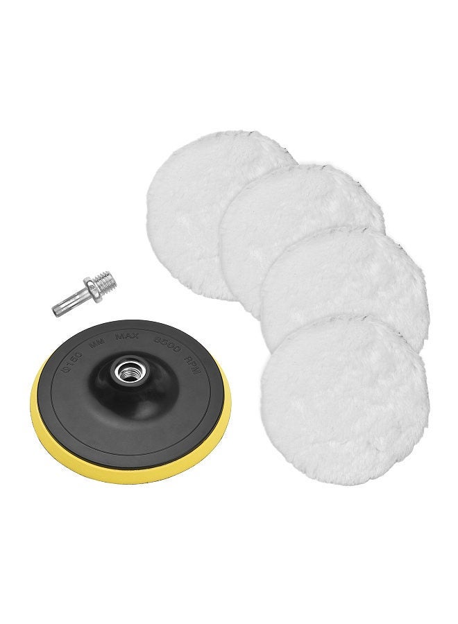 Yuclam Wool Polishing Buffing Pad 6 Pcs 6 Inch Polishing Buffing Wheel for Drill Buffer Attachment with M14 Drill Adapter - Image 1