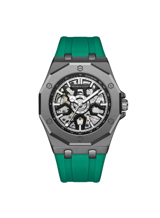 Kenneth Scott Men's Silicone Automatic Watch K25301-XSHB - 44.3x54 mm