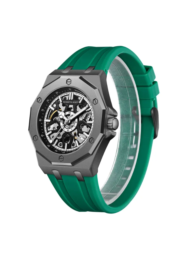 Kenneth Scott Men's Silicone Automatic Watch K25301-XSHB - 44.3x54 mm