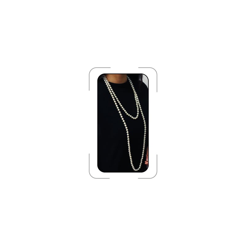 Xeyau Long Pearl Necklaces for Women 70" Pearl Necklace Chunky Bead Layered Pearl Necklace Faux Pearl Dangle Necklace Wedding Bridal 1920s Gatsby Costume Jewelry Gifts (Cream White-70â€œ) - Image 1